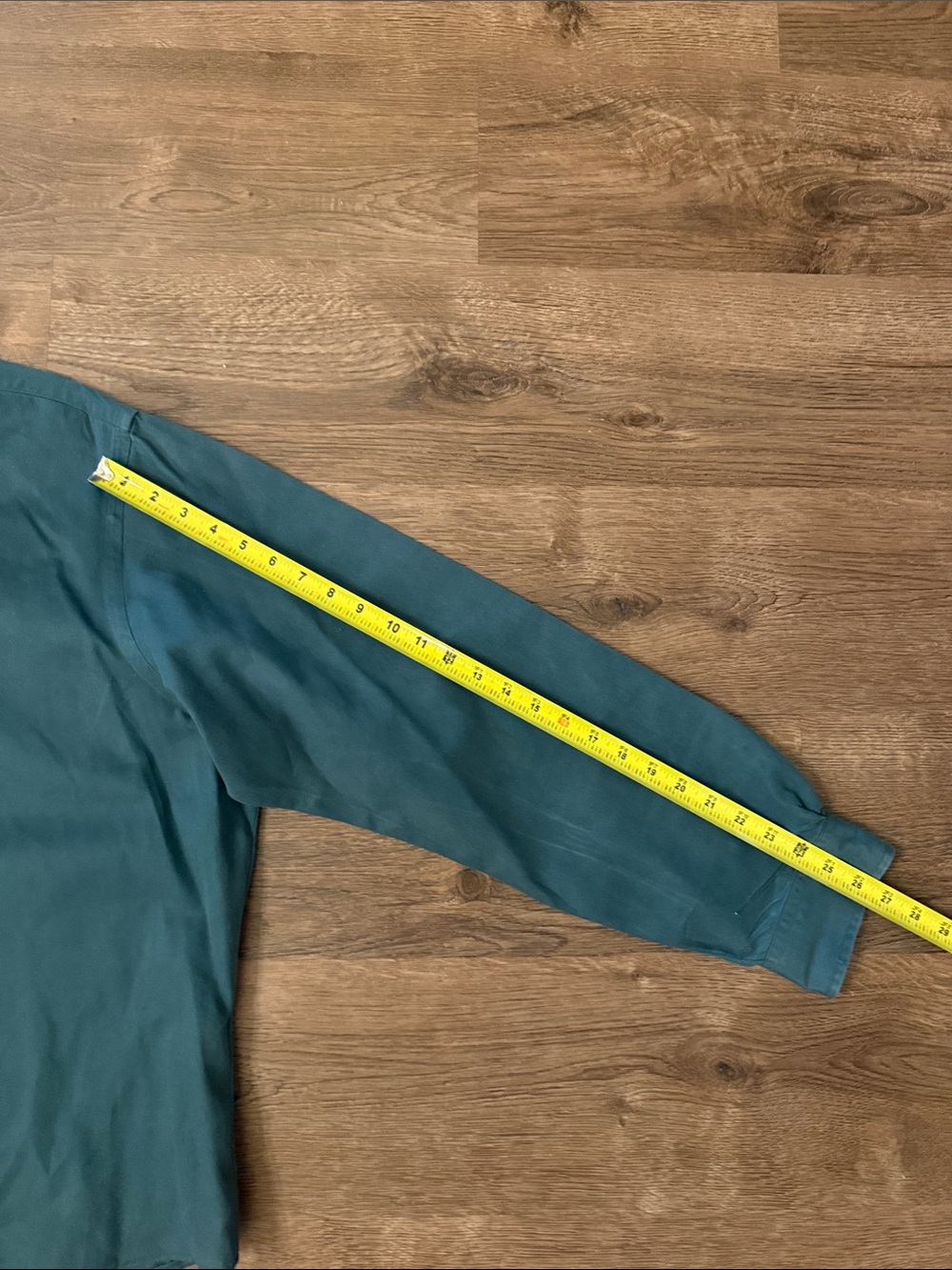 Upcycled Ralph Lauren Dark Green Ruffle Collar Button-Down Shirt Size Large - Picture 8 of 9
